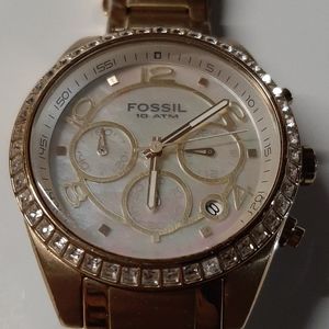 Fossil CH2550 Mother Of Pearl Dial Gold Watch